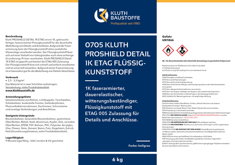 0705 Kluth PROSHIELD DETAIL 1K ETAG Flüssigkunststoff - ab 17,06 € / kg