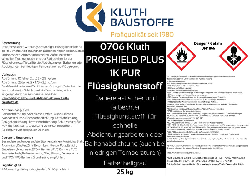 0706 Kluth PROSHIELD PLUS 1K PUR Flüssigkunststoff